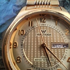 Waltham Gold-Tone Men’s Watch with Day-Date